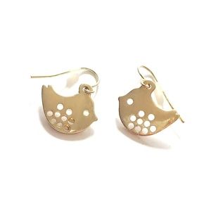Delicate Bird Earrings Dangle Gold Toned Chicks